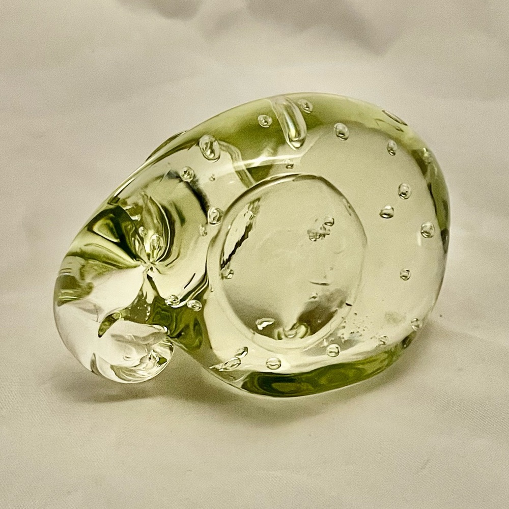 Elegant Green Glass Elephant Figurine